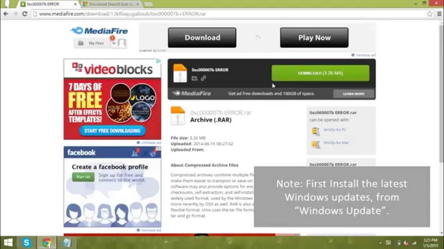 0xc000007b rar file download